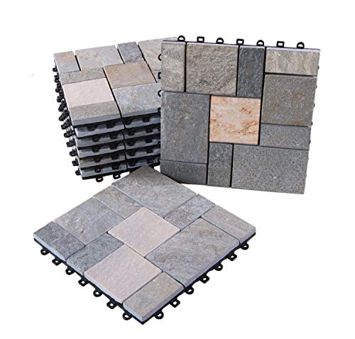 BodenMax LLSLAROMA-GOLDQ Quartz-roma Muster Click Bodenfliesen,