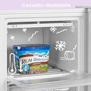 COMFEE' RCU60WH2(E) 60L Congelatore Verticale, Monoporta, Temperatura Regolabile, Porta Reversibile, Silenzioso, Libera Installazione, Bianco