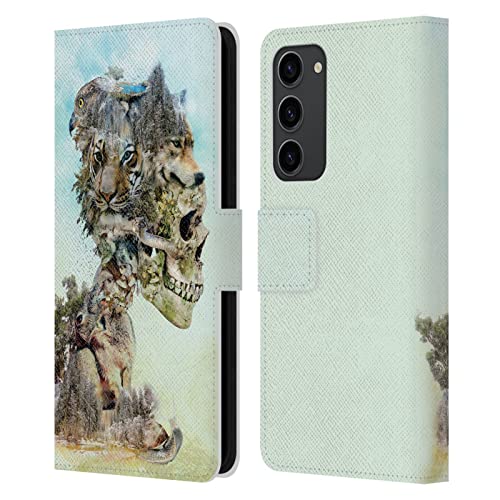 Étui portefeuille cuir Samsung S23+ 5G idéal pour voyager avec le style Riza Peker Crânes