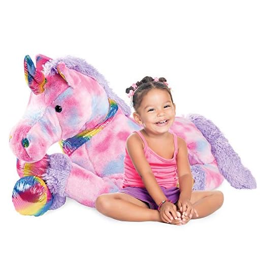 Best Choice Products 52in Kids Extra Large Plush Unicorn, Life-Size Stuffed Animal Toy w/Rainbow Details - Tie-Dye Faux Fur
