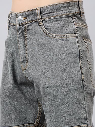 Image of STUDIO NEXX Men's Loose Fit Jeans | Stretchable | Jeans for Men | Contrast Stitch Jeans | Panelled Stitch
