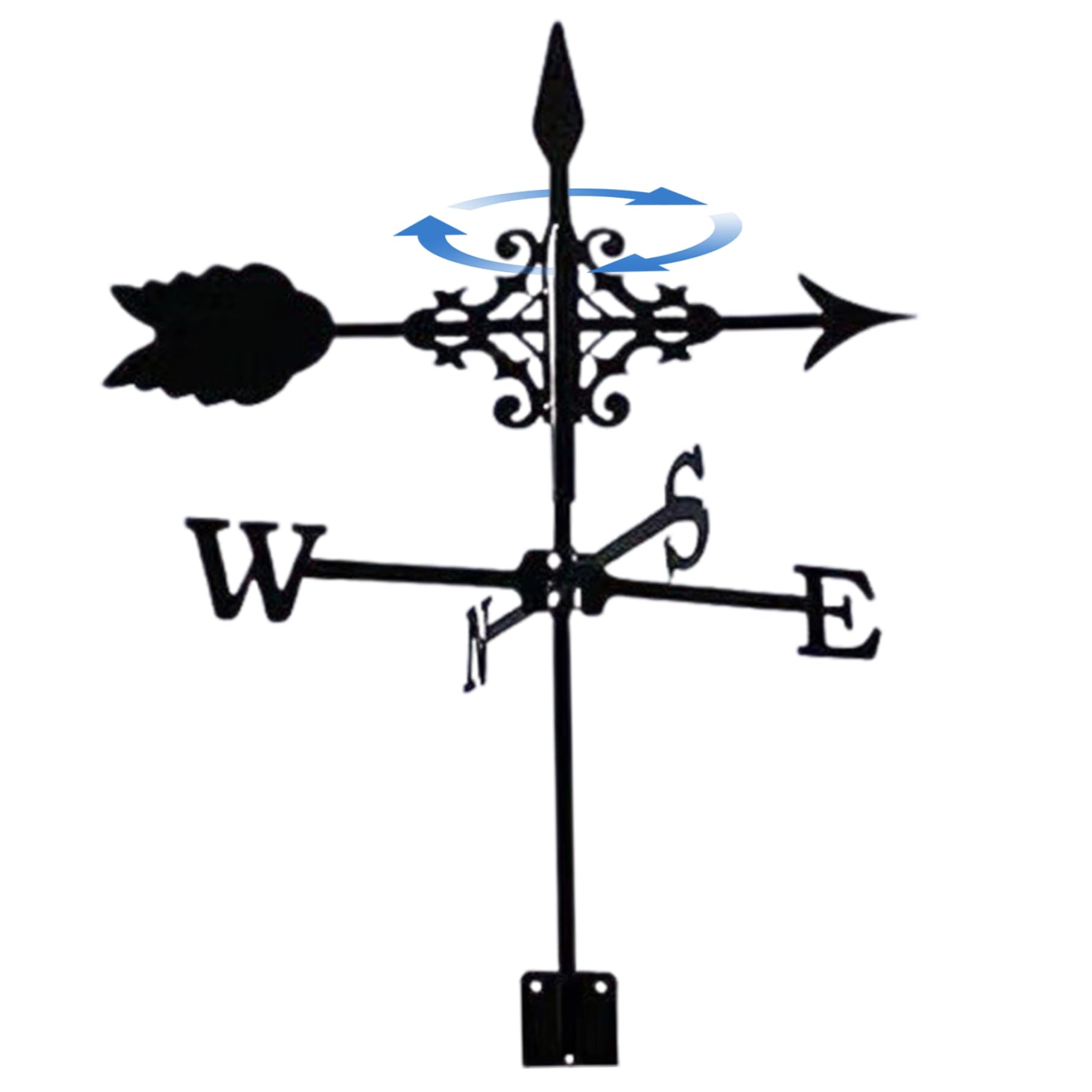 Generisch Wetterfahne für den Garten Wetterfahnen aus Metall Windrichtungsanzeiger mit Pfeilverzierung Wetterfahnen Dachmontage für Hof Garten Hofdekorationen Wetterfahnen für Schuppen Wind
