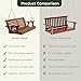 Amish Casual 4 Foot Roll Back Porch Swing with Cup Holders in Cedar Stain - Amish Made in The USA from Treated Pine Heavy Duty 700 Lb. Weight Capacity