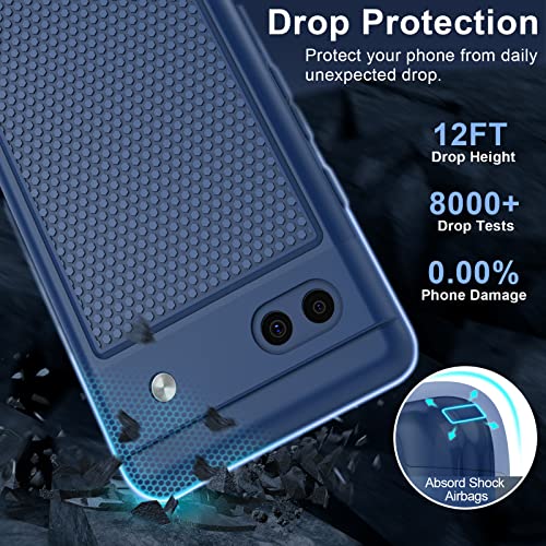 Jxvm For Google Pixel 6A Phone Case: Dual Layer Protective Heavy Duty Cell Phone Cover Shockproof Rugged With Non Slip Textured Back - Military Drop Protection Bumper Tough - 6.1Inch (Navy Blue) #TOP1