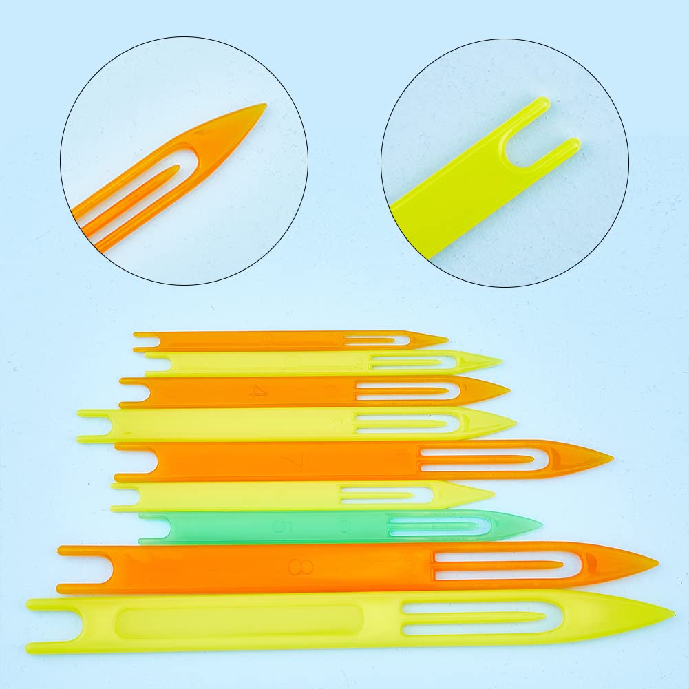 SUPERFINDINGS Kits de Réparation D'Aiguilles pour Filets de Pêche Comprenant 9 Tailles Aiguille à Filet en Plastique, 1 navettes en Acier Tranchant 1 Rouleaux de Fil de Pêche Transparent Fil de Nylon