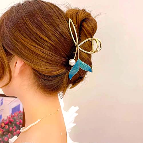 Wodico 6 Pcs Cute Flower Claw Clip For Hair - Made Of Golden Metal Perfect For Thin Or Thick Hair, Include Wheat, Tulip, Strawberry, Fish Tail, Panda, Butterfly & Flower Hair Clips For Women & Girls. #TOP6