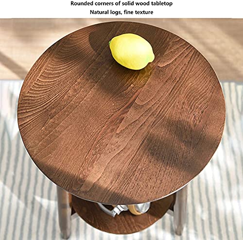 Table basse de canapé bois massif petite table ronde bout d'appoint