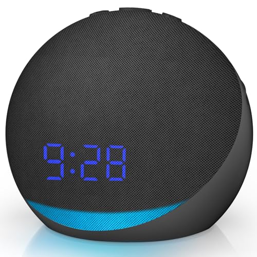 Sound Machine Alarm Clock for Bedroom: 25 Natural Sleep Sounds - White Noise Machine for Adults Kids Baby - Gentle Wake Up Alarm with Bluetooth Speaker - Black