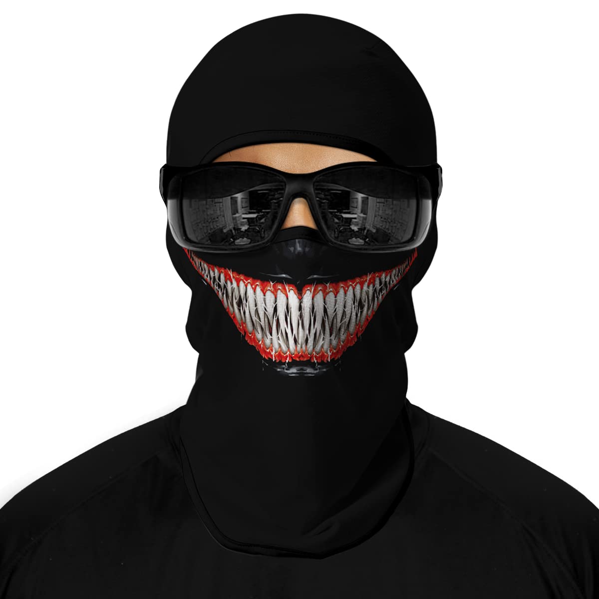 Red Plume 3D Balaclava Ski Mask Motorcycle Full Face Mask Outdoor Headwear Cover Ghost Skull Mask Men Women
