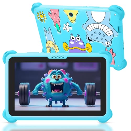 Image of Kids Tablet 7 inch Tablets for Kids, 32GB Android Toddler Tablet with Case Included, WiFi, Bluetooth, IPS Screen, Parental Control, GMS Educational Children's Learning Tablets for Boys Girls (Blue)