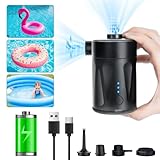 Elektrische Luftpumpe 4000mAh Akku Pumpe Luftmatratze Elektrisch 5000pa Elektrische Pumpe Mini Luftpumpe mit 4 Luftdüsen Schnell Pumpe Elektrisch für Matratze Planschbecken Schlauchboot Luftmatratze