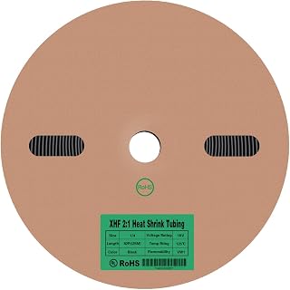 XHF UL Listed 55 FT 1/4" Heat Shrink Tubing Roll 2:1,Electrical Industrial Shrink Tube for Wire Insulation, RoHS Compliant Black