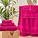 COZYART Hot Pink Bath Towel Set, Turkish Cotton Hotel Large Towel Bulk for Bathroom, Thick Bathroom Sets of 6 with 2 Bath Towels, 2 Hand Towels, 2 Washcloths, 650 GSM