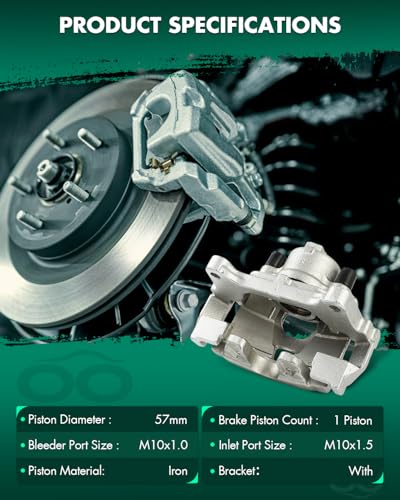Image of SCITOO Front Right Brake Caliper With Bracket 19B6157 Compatible For Audi For Q3 /Q3 Quattro 2015-2018,For Volkswagen For Passat 2012-2020,For Tiguan 2009-2017,For Tiguan Limited 2017-2018