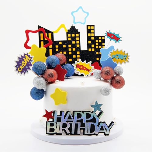 51PCS Superhero Themed Birthday Decorations Superhero Birthday Ca...