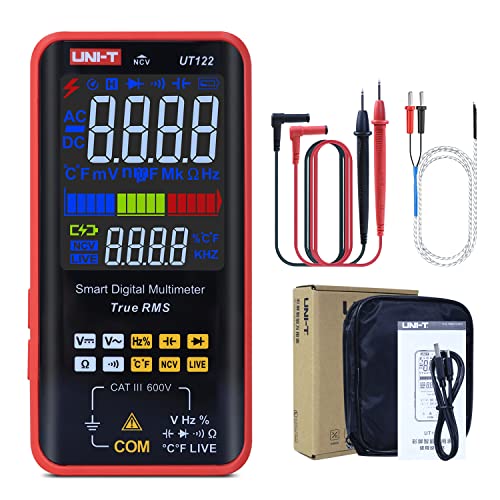 Image of UNI-T UT122 Smart Digital Multimeter Rechargeable Voltmeter Auto-Ranging Electrical Tester Measures DC /AC Voltage Resistance Continuity Capacitance Temperature Frequency NCV True TRMS