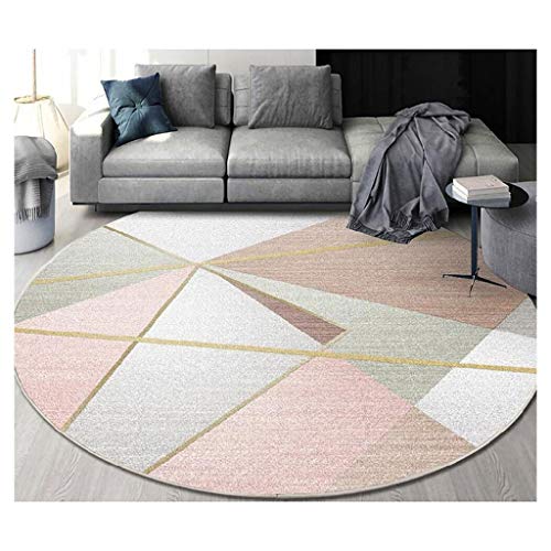 tapijt Nordic Ronde karpetten Woonkamer Kinderkamer RUG Home Aankomsthal Deurmat Modern Slaapkamer Carpet Coffee Table Mat Vloerkleden (Color : Pink, Grootte : 160CM) - Afbeelding 4