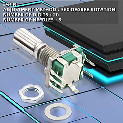 Dafurui (7 Pin 20Mm)10 Pcs 360 Degree Ec11 Rotary Encoder Code Switch Digital Potentiometer With Caps #TOP3