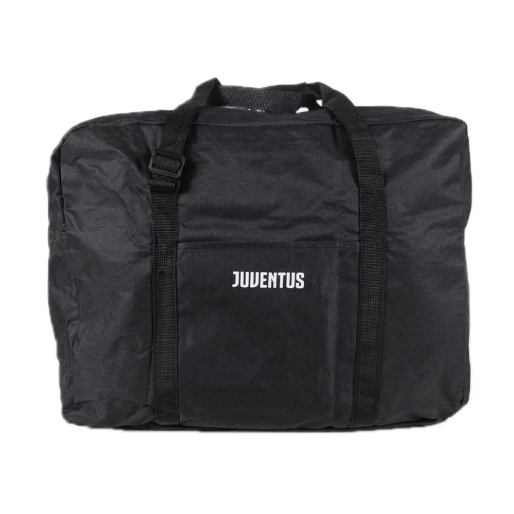 Bolsa de Viaje Plegable Producto Oficial Juventus, Negro, Bolsa Plegable para Guardar en la Maleta y Usar Cuando Sea Necesario