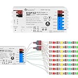 Contrôle Intelligent Multi-Voies Contrôlez jusqu'à 4 bandes LED indépendamment via l'application WLED, compatible avec Alexa et Google Home pour une intégration domotique complète.
