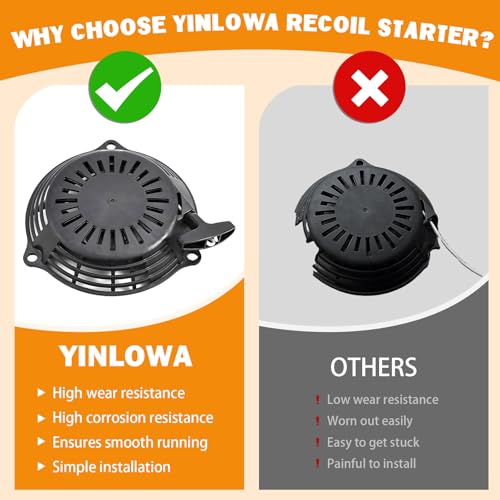 Image of Yinlowa GCV160 Recoil Pull Starter for Honda GC135 GC160 GCV135, Black