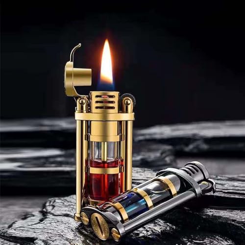 Encendedor Metal Dorado Llama a Prueba de Viento miniatura 2