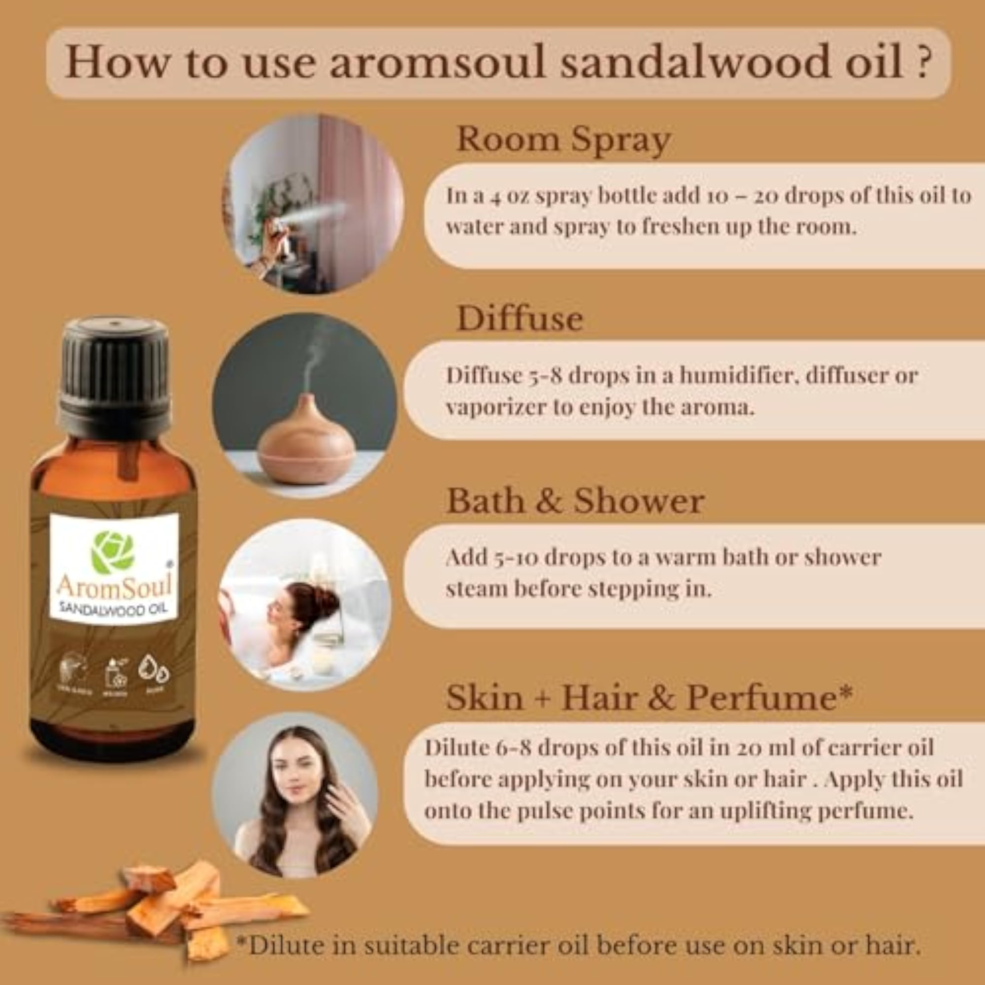 Aromsoul Sandalwood Essential Oil 15 Ml