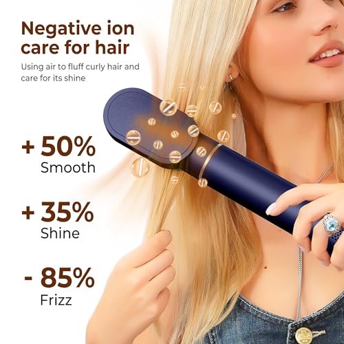 Image of 5 in 1 Blow Dryer Brush Set, Detachable Hot Air Styler & Hair Dryer Brush for Women, Blowout Brush with Auto Wrap Curling Iron, Smoothing Brush & Round Brush Volumizer for All Hair Types