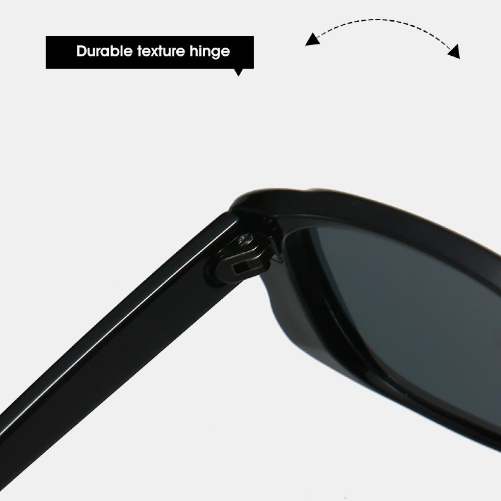 Occhiali da sole vintage piccoli da donna, alla moda, con rivetti, di lusso, UV400 (nero-nero)