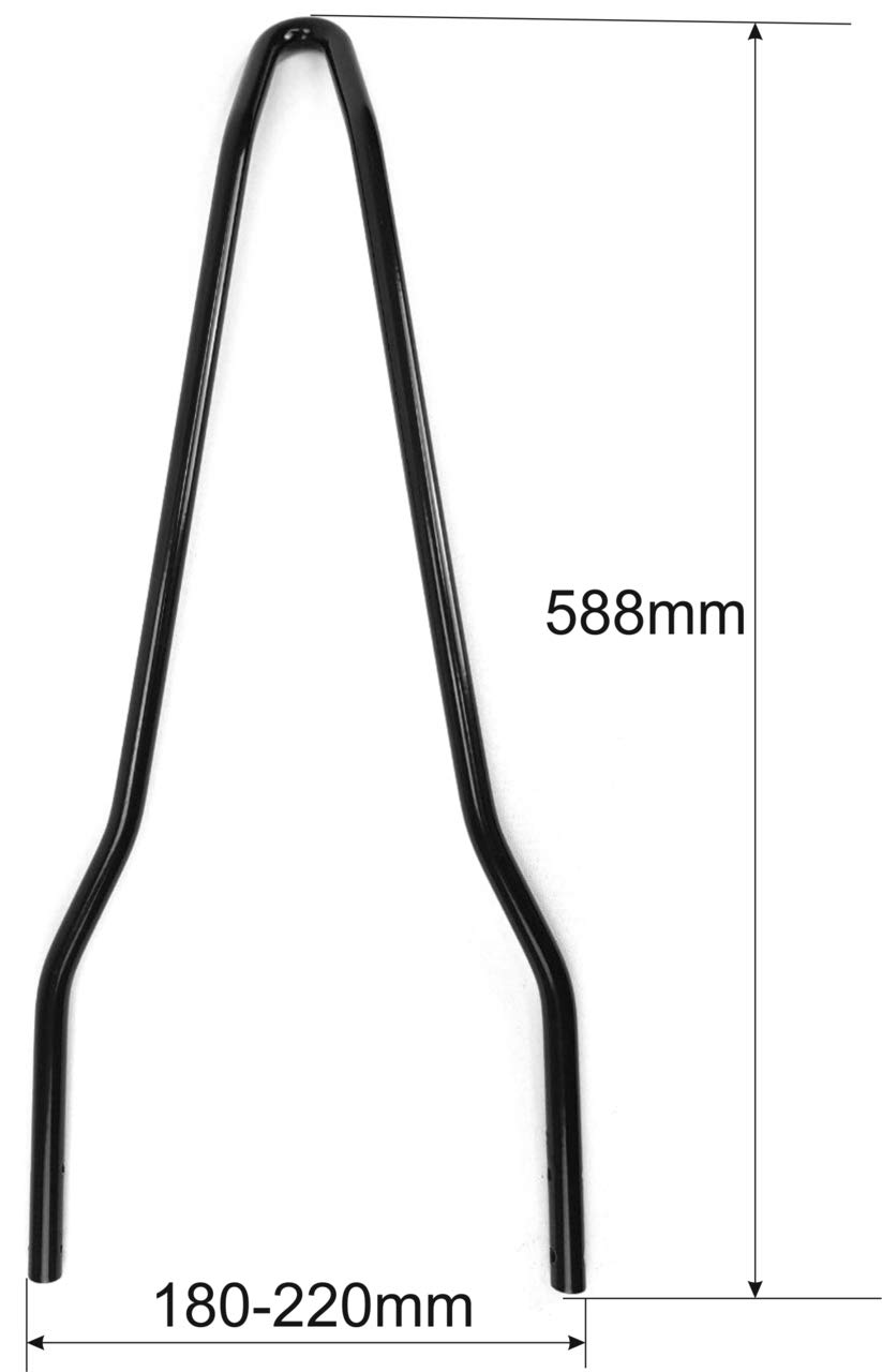 Sissybar Dossier pour Harley-Davidson New Old School 180-220 mm Noir