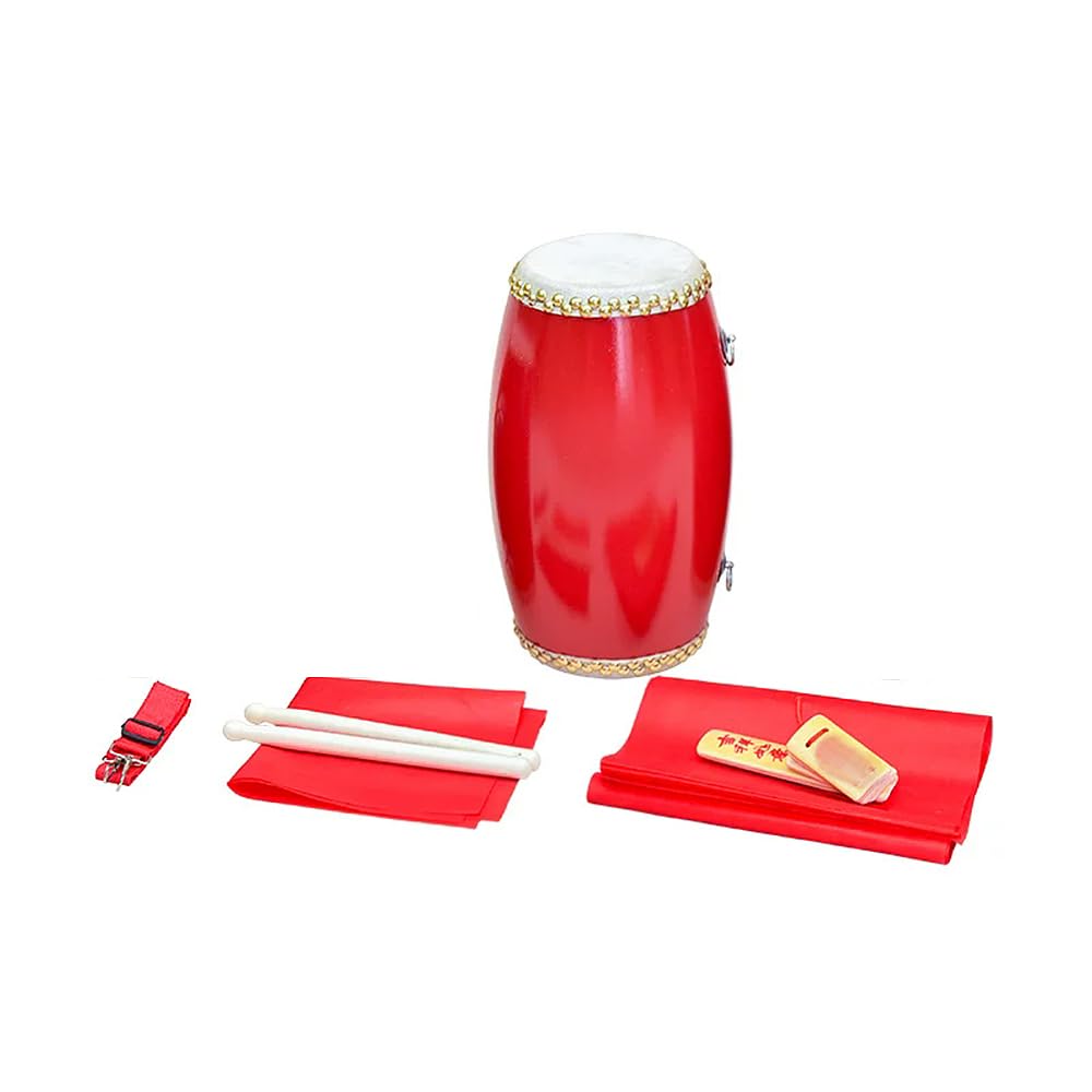 Tamburo tifoso per tifosi di calcio, tamburi in vita, incluse bacchette + tracolla + borsa per batteria + sciarpa quadrata,15CM