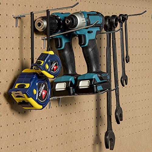 Image of Q1 Beads 12 Pack 12 inch Heavy Duty Peg Hooks for 1 inch Spaced Pegboards, Utility Hooks for Wall Organizing in Home or Garage (Chrome, 30 cm, 12 Pcs)