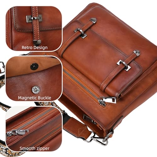 Image of Iswee Soft Leather Crossbody Bags for Women Shoulder Handbags Multi Pockets