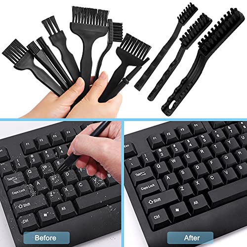 Set Of 12 Anti Static Brushes,Danzix Nylon Cleaning Brushes Tweezers Air Blower Portable Cleaning Kit-Black #TOP6