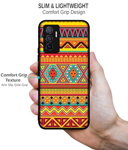 Image of Artistic Rangoli Design Premium 2D Printed Metal Back Case Cover for Vivo V23E 5G / Y75 4G