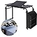 BFDIEEM Overbed Table with Wheels Laptop Desk Cart Table Over The Bed Table Adjustable Height and Length for Hospital and Home use
