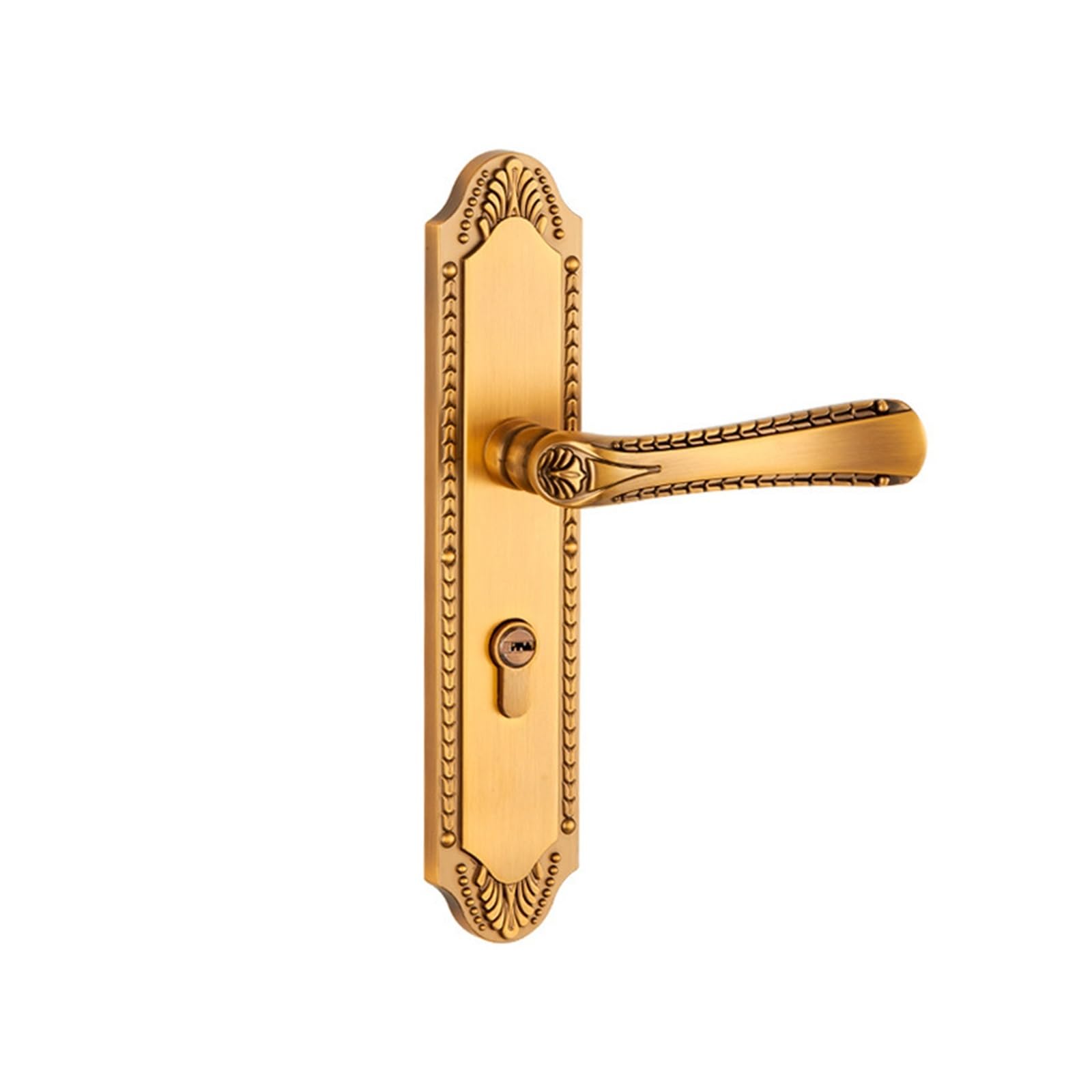 Serrure de porte intérieure de chambre style européen en bronze jaune et zinc