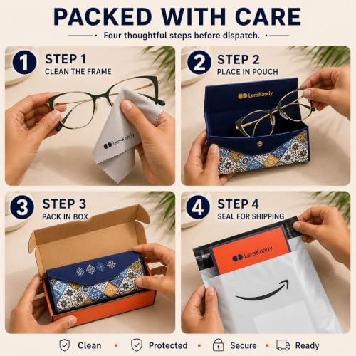 Image of LensKandy | Cat Eye Computer Glasses for Women | Zero Power Blue Light Blocking | 100% UV Protection | Medium size | For Daily works : Laptop, Mobile, Gaming, Office | LKM0002