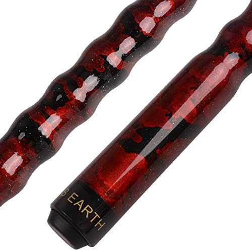 AB Earth 2-Piece Red Pool Cue/Pool Stick Ergonomic Grip Design Hardwood Canadian Maple Billiard Cue, 58 Inch,18-21 Ounces,13mm Tip, B11 21oz