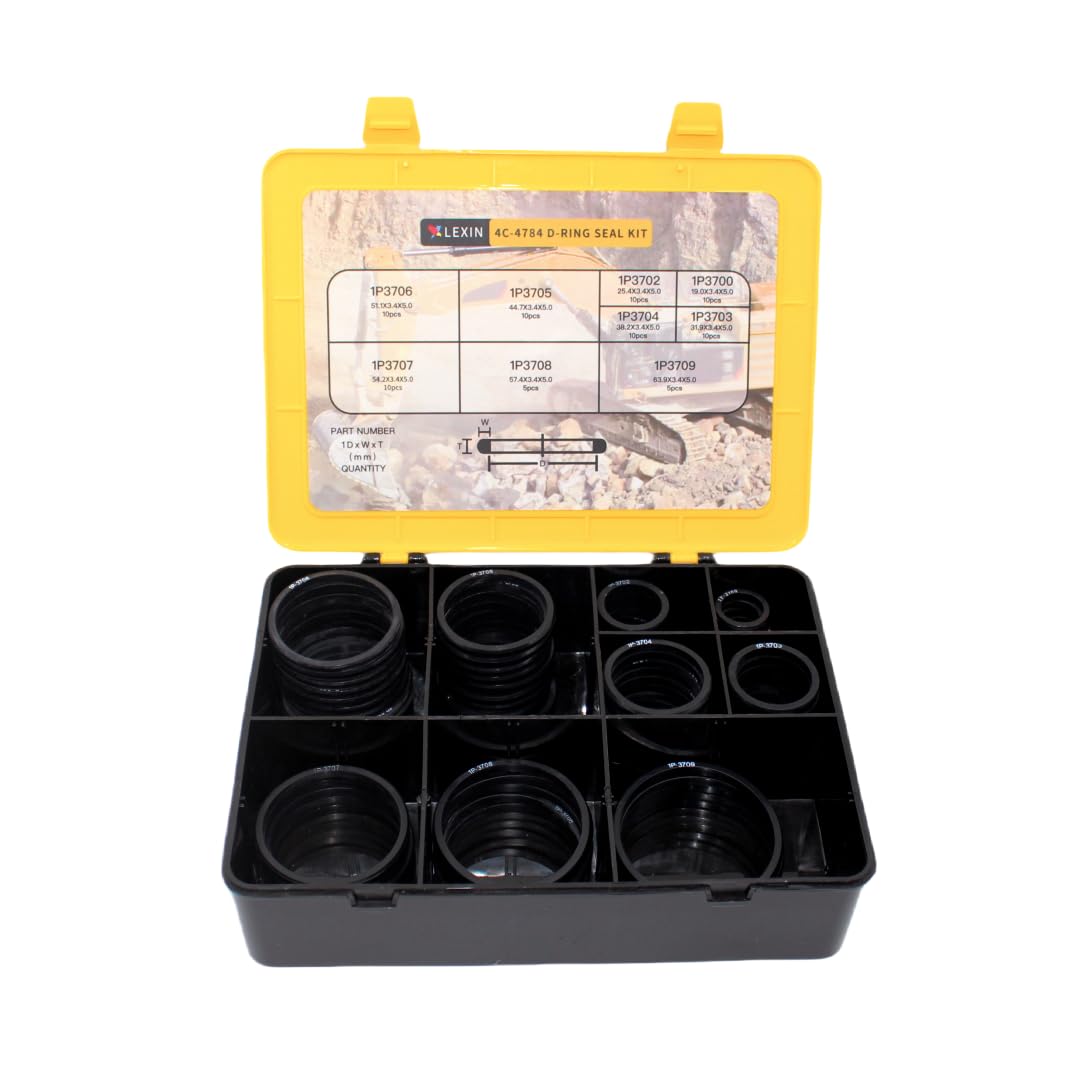 ‌LX Hydraulics 4C-4784 D-Ring Kit | SAE J2643 Certified NBR 90 Duro | Compatible with CAT Caterpillar Excavator Hydraulic Systems (Replaces 2701535 & 4C4784) | 80pc Oil-Resistant Hose Fitting Seals