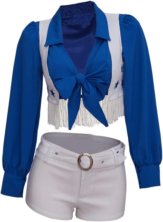 MyheroCos Women's Star Sexy Cheerleader Costume High School Cheerleading Uniform Sports Team Two Piece Set