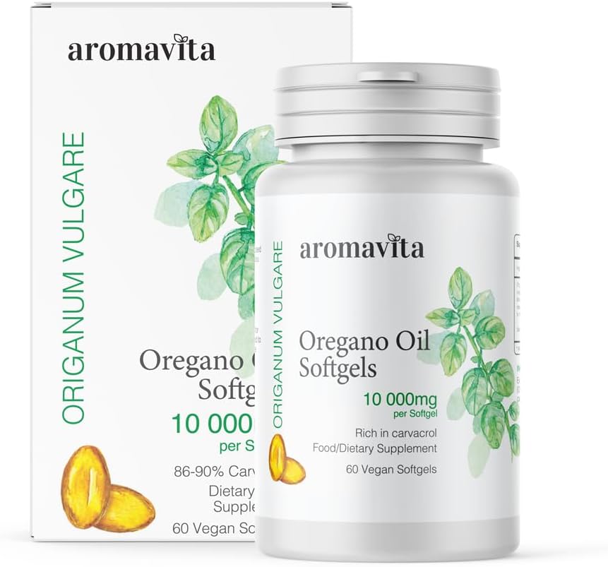 Oregano Oil Capsules -10 000 mg – Extra Strength 86–90% Natural Carvacrol – Possibly The Most Potent Oregano Capsule – Immune Support, Digestive & Candida Cleanse-60 Softgels