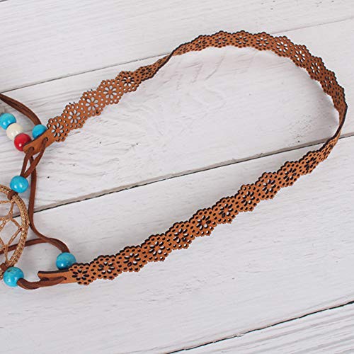 Feather Headband Hippie Indian Boho Hair Band Tassel Bohemian Halloween Hair Hoop Women Girl Crown Hairband Party Decoration Headdress Cosplay Costume Headwear Headpiece Hair Accessories Dreamcatcher - Thumbnail 6