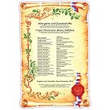 für Crepes und Tegwaren Allergene und Zusatzstoffe für Crepes&Teigwaren 20x30cm Hartschaum gefräst