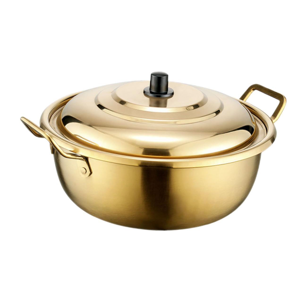 Marmite à ramen coréenne Uonlytech 22 cm en acier inoxydable avec double poignées
