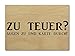 Produktbild LUXECARDS Interluxe Postkarte aus Holz Zu teuer Augen zu und Karte durch! Geschenk Karte DIN A6 Spruch