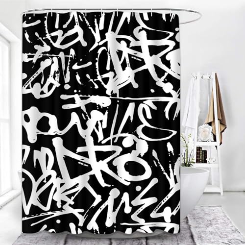 Emvency Shower Curtain, for Bathroom Decor 72" x 72", Abstract Retro by Emvency - Used condition - Image 7