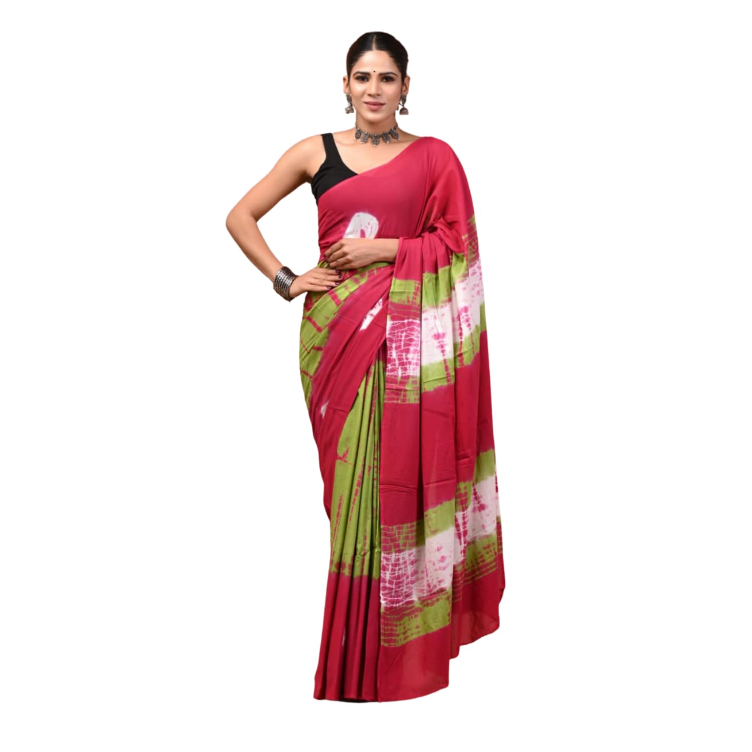 Bagru Hand Block Printed Mulmul Cotton Saree 5.5 M with Matching Blouse 1 M-picture-46