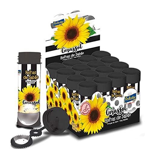 Bolha de Sabão Girassol Para Lembrancinha de Aniversário Menina
