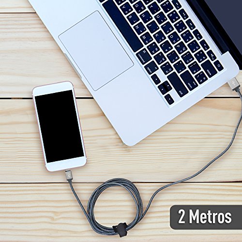 Cabo Micro USB I2GO 2m 2,4A Nylon Trançado Chumbo - I2GO PRO